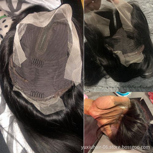 Natural color  Brazilian Human Hair T lace HD Transparent Lace Front Wigs with Pre-Plucked Virgin hair Wigs For Black Women
